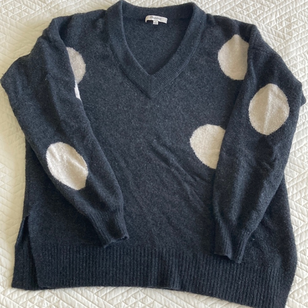 Madewell Black and White Spot Sweater